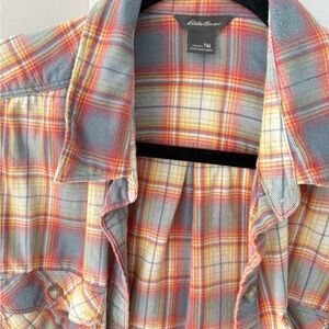 Eddie Bauer Plaid Flannel Shirt Medium Tall (Women’s)